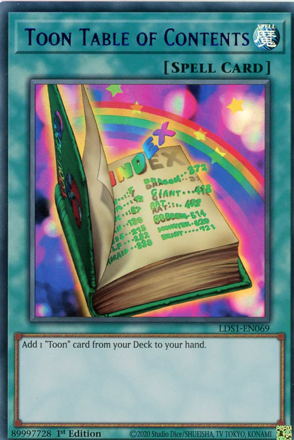 LDS1-EN069 - Toon Table of Contents - Blue Ultra Rare - Normal Spell - Legendary Duelists Season 1