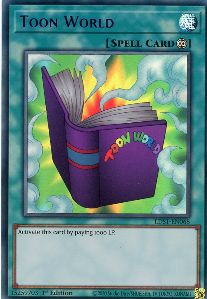 LDS1-EN068 - Toon World (alternate art) - Purple Ultra Rare - Continuous Spell - Legendary Duelists Season 1