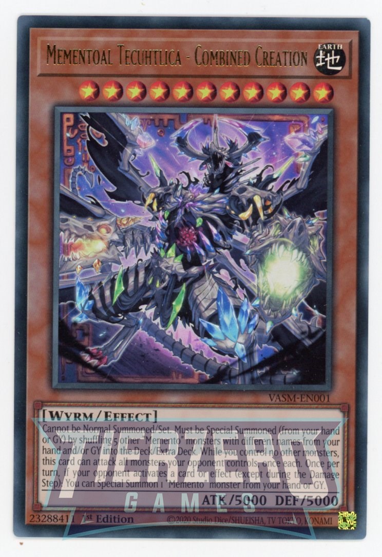 VASM-EN001 - Mementoal Tecuhtlica - Combined Creation - Ultra Rare - Effect Monster - Valiant Smashers