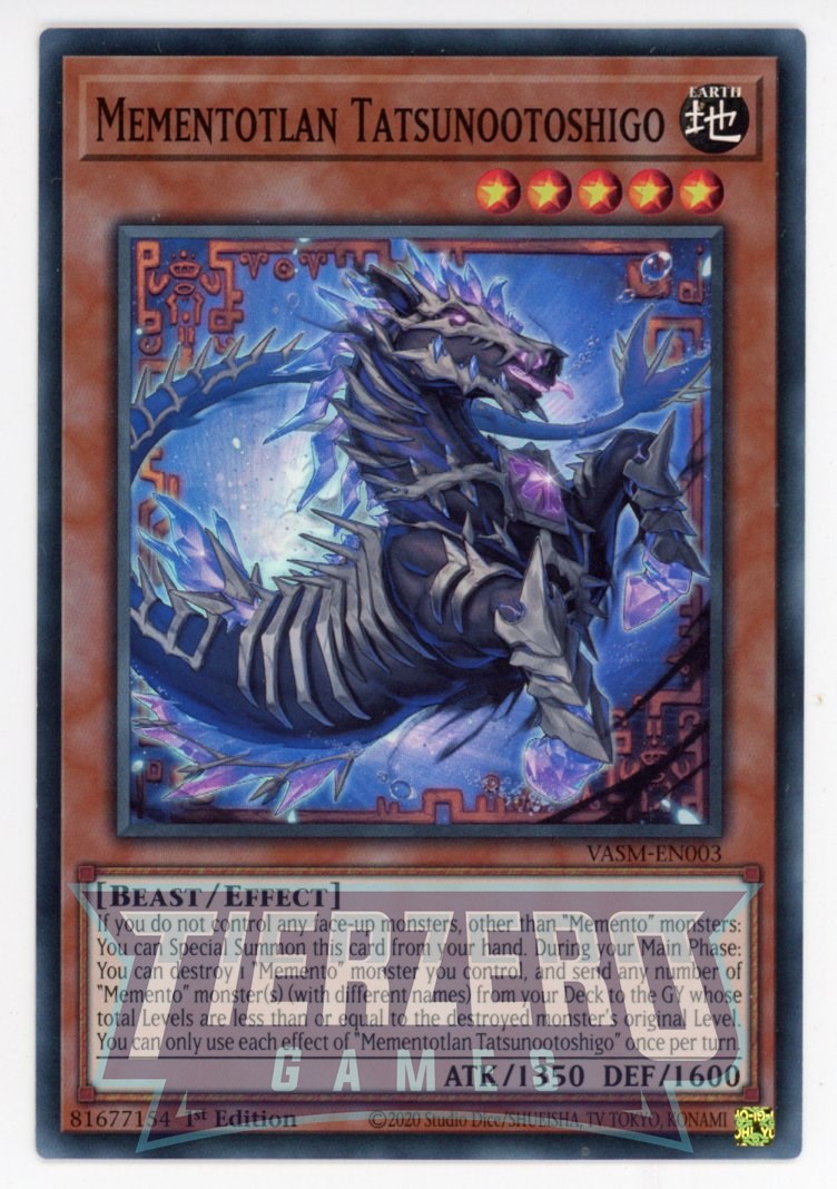 VASM-EN003 - Mementotlan Tatsunootoshigo - Super Rare - Effect Monster - Valiant Smashers