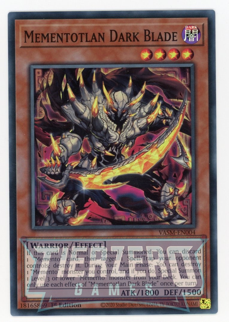 VASM-EN004 - Mementotlan Dark Blade - Super Rare - Effect Monster - Valiant Smashers