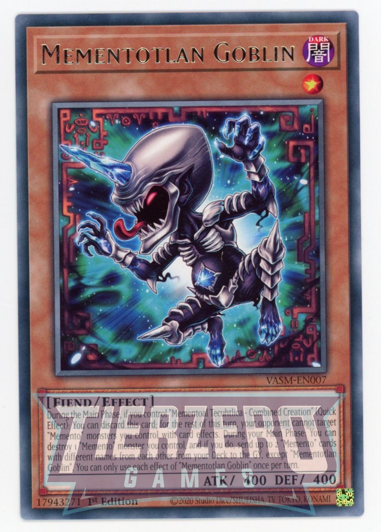 VASM-EN007 - Mementotlan Goblin - Rare - Effect Monster - Valiant Smashers