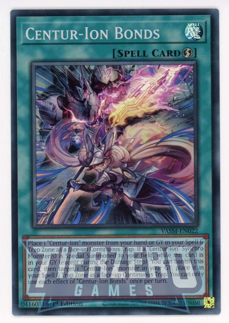 VASM-EN022 - Centur-Ion Bonds - Super Rare - Quick-Play Spell - Valiant Smashers