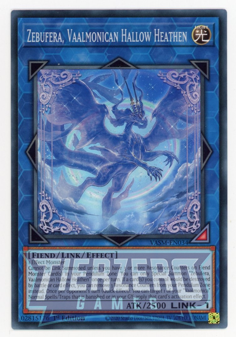 VASM-EN034 - Zebufera, Vaalmonican Hallow Heathen - Super Rare - Effect Link Monster - Valiant Smashers