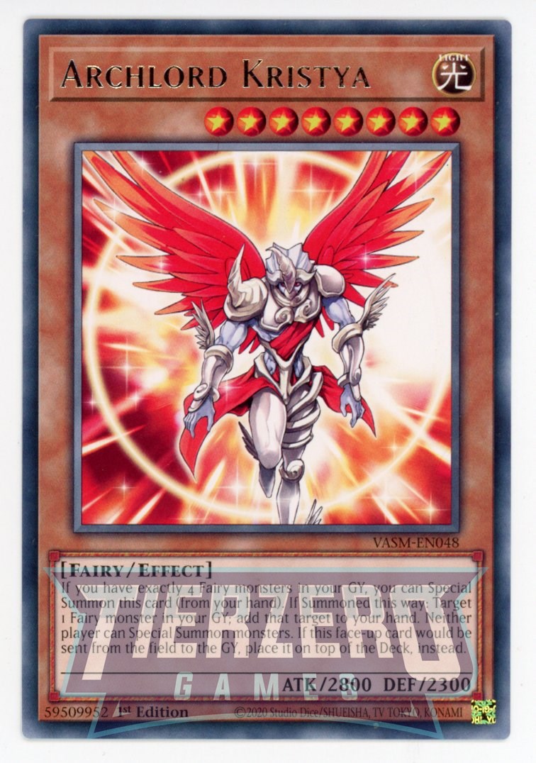 VASM-EN048 - Archlord Kristya - Rare - Effect Monster - Valiant Smashers