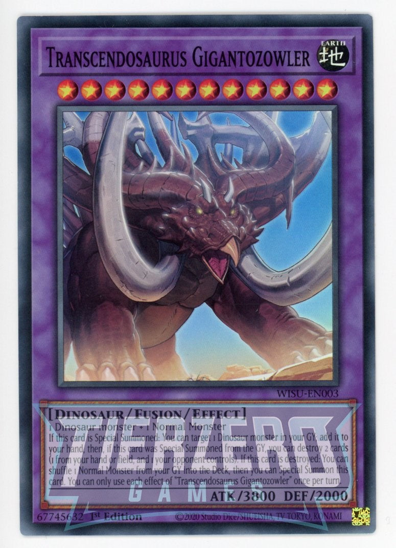 WISU-EN003 - Transcendosaurus Gigantozowler - Super Rare - Effect Fusion Monster - Wild Survivors