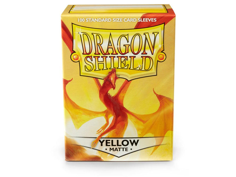 Dragon Shield 100 Yellow Matte Standard Sleeves + Deck Box