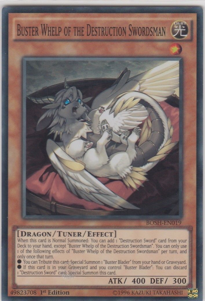 BOSH-EN019 - Buster Whelp of the Destruction Swordsman - Super Rare - Unlimited Edition Breakers of Shadow AMERICAN PRINT